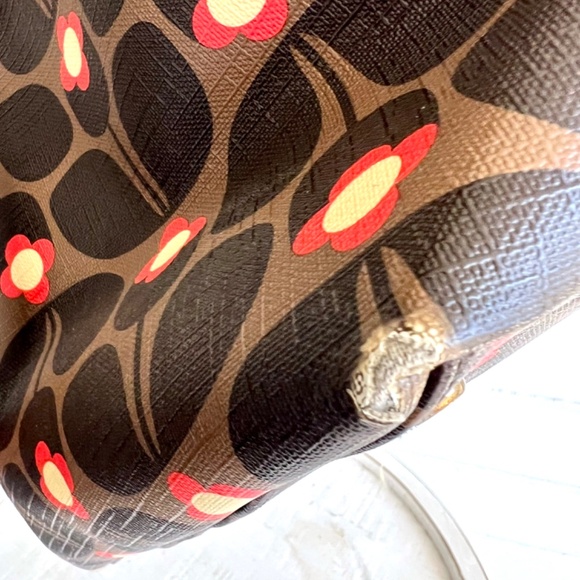 ORLA KIELY Large Coated Canvas Satchel Tote Bag with Leather Handles - Picture 14 of 16